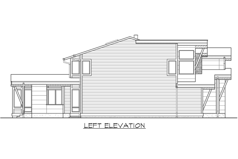 House Blueprint - Exterior - Other Elevation 1 for Contemporary House Plan #132-227 - 4 bed, 3 bath