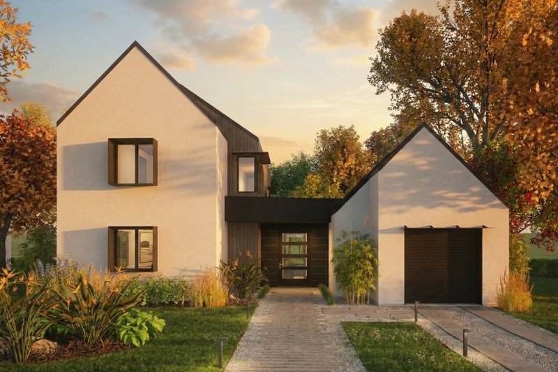 Home Plan - Contemporary Exterior - Front Elevation Plan #80-223