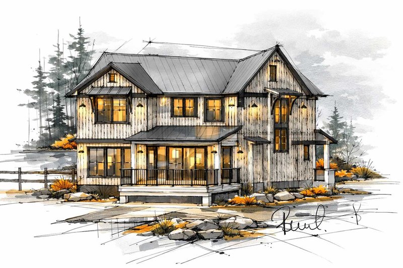 House Blueprint - Exterior - Other Elevation 3 for Farmhouse House Plan #1101-59 - 3 bed, 2.5 bath