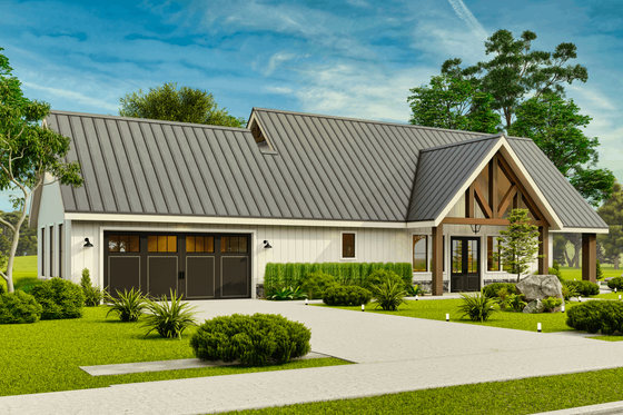 Exterior - Front Elevation 8 for Farmhouse House Plan #119-458 - 3 bed, 2 bath
