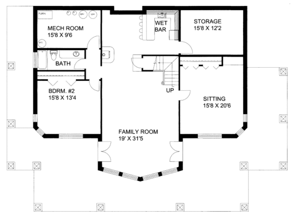 Bungalow Floor Plan - Lower Floor Plan #117-646