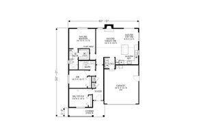 Floor Plan - Main Floor for Craftsman House Plan #53-617 - 3 bed, 2 bath
