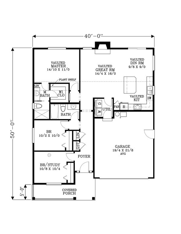 Home Plan - Craftsman Floor Plan - Main Floor Plan #53-617