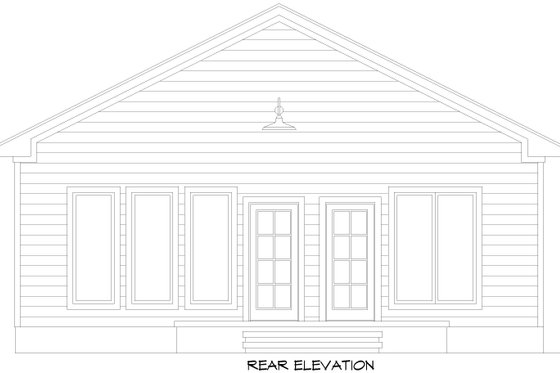 Exterior - Rear Elevation for Craftsman House Plan #932-1039 - 2 bed, 2 bath