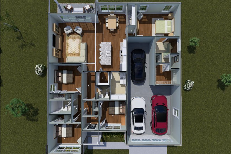 Home Plan - Floor Plan - Main Floor 1 for Cottage House Plan #513-2422 - 4 bed, 2.5 bath
