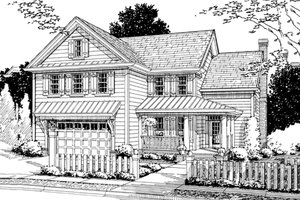 Country Exterior - Front Elevation Plan #20-359