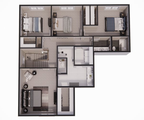 House Blueprint - Craftsman Floor Plan - Upper Floor Plan #51-1353