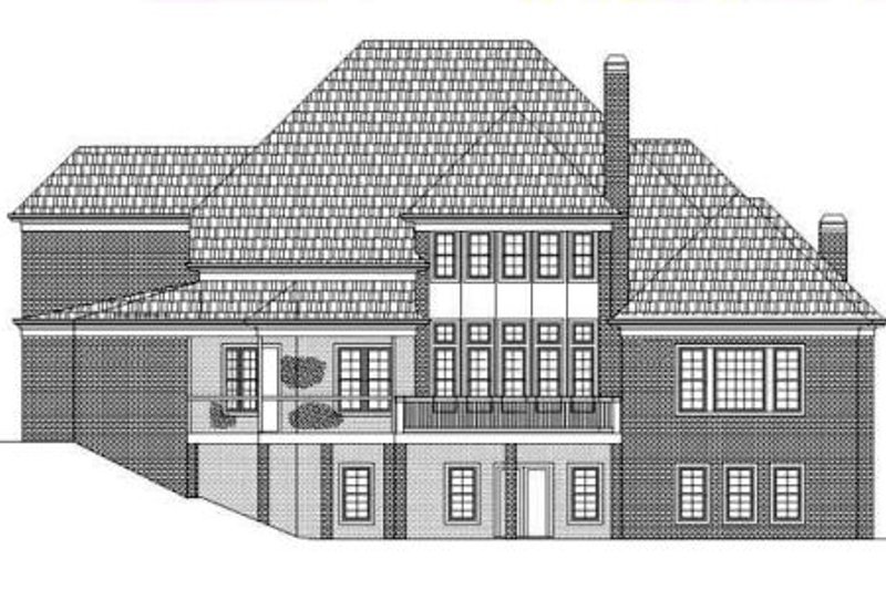 House Plan Design - Exterior - Rear Elevation for European House Plan #119-347 - 4 bed, 4.5 bath