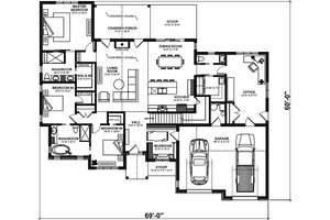 Floor Plan - Main Floor for Farmhouse House Plan #23-2750 - 3 bed, 2.5 bath
