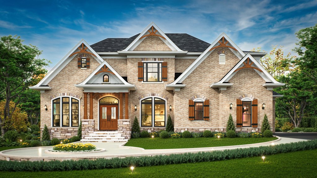 Exterior - Front Elevation 2 for Traditional House Plan #119-477 - 4 bed, 3.5 bath