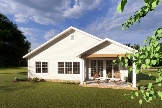 Exterior - Rear Elevation for Cottage House Plan #513-2202 - 3 bed, 2.5 bath