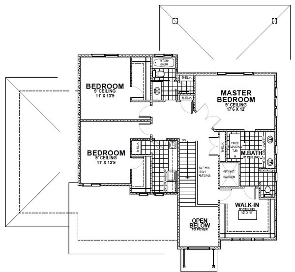 Contemporary Floor Plan - Upper Floor Plan #112-193