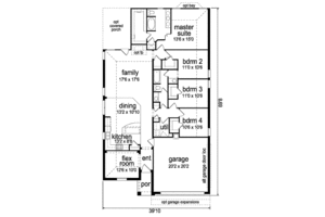 Floor Plan - Main Floor for Traditional House Plan #84-457 - 4 bed, 2 bath