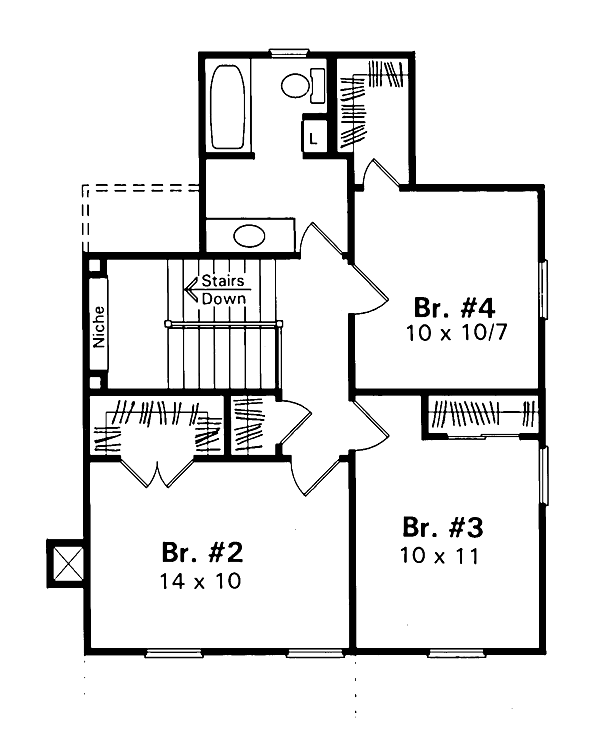 Architectural House Design - Country Floor Plan - Upper Floor Plan #41-124