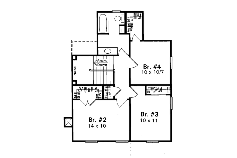 Dream House Plan - Floor Plan - Upper Floor for Country House Plan #41-124 - 4 bed, 2.5 bath