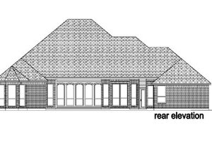 Exterior - Rear Elevation for European House Plan #84-401 - 3 bed, 3 bath