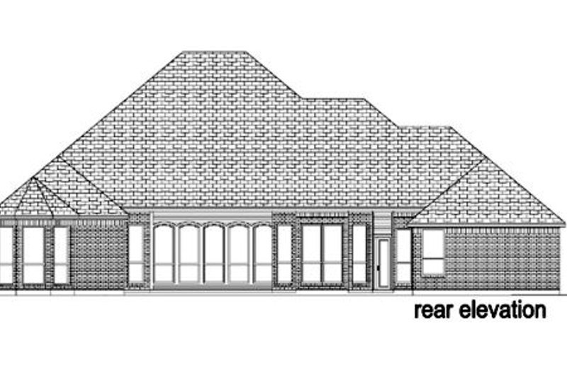 Home Plan - Exterior - Rear Elevation for European House Plan #84-401 - 3 bed, 3 bath