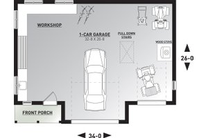 Floor Plan - Main Floor for Farmhouse House Plan #23-2731, 0 bath