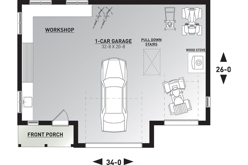 Home Plan - Floor Plan - Main Floor for Farmhouse House Plan #23-2731, 0 bath