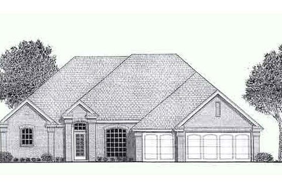 Exterior - Front Elevation for European House Plan #310-799 - 3 bed, 2.5 bath