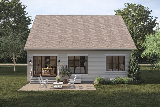 Exterior - Rear Elevation for Cottage House Plan #455-783 - 3 bed, 3 bath