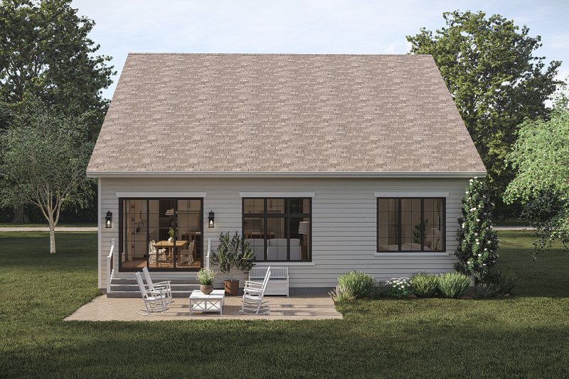 House Plan Design - Exterior - Rear Elevation for Cottage House Plan #455-783 - 3 bed, 3 bath