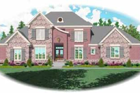 Exterior - Front Elevation for European House Plan #81-375 - 4 bed, 2.5 bath