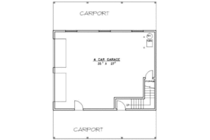 Floor Plan - Main Floor for Country House Plan #117-258 - 2 bed, 1 bath