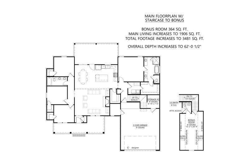 Architectural House Design - Floor Plan - Other Floor for Farmhouse House Plan #1074-72 - 4 bed, 2 bath