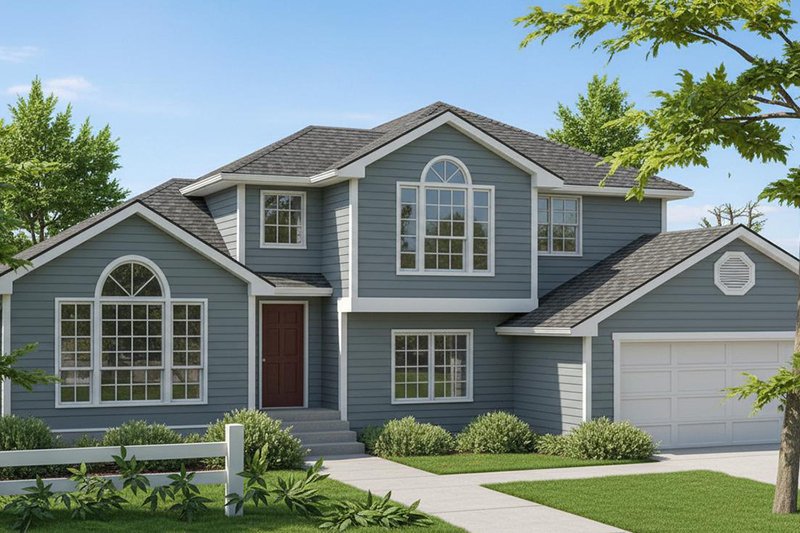 Traditional Style House Plan - 3 Beds 3 Baths 1872 Sq/Ft Plan #100-201 Exterior