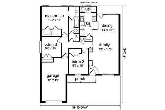 Floor Plan - Main Floor for Traditional House Plan #84-103 - 3 bed, 1 bath