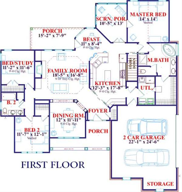 European Floor Plan - Main Floor Plan #63-127