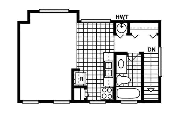 Floor Plan - Upper Floor for Traditional House Plan #47-517 - 1 bed, 1 bath