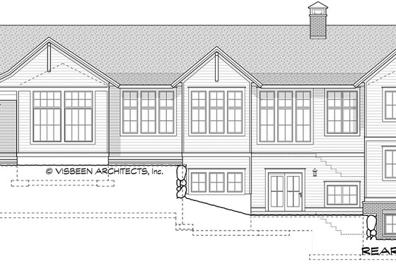 Exterior - Rear Elevation for Farmhouse House Plan #928-338 - 3 bed, 2.5 bath