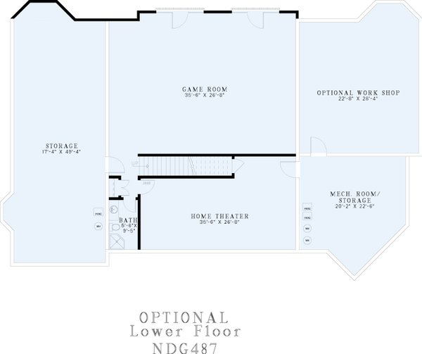 Southern Floor Plan - Lower Floor Plan #17-629