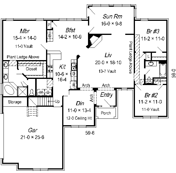 European Floor Plan - Main Floor Plan #329-243