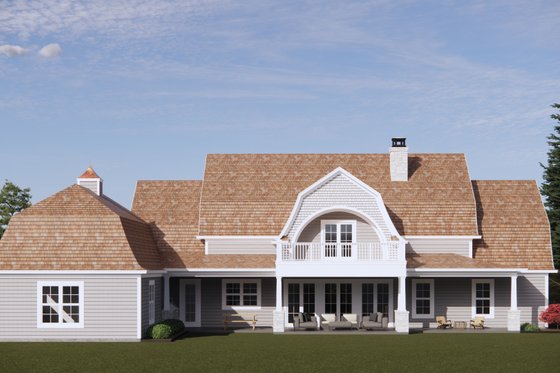 Exterior - Rear Elevation 1 for Colonial House Plan #1096-9 - 4 bed, 4.5 bath