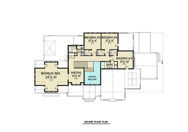 Farmhouse Floor Plan - Upper Floor Plan #1070-113