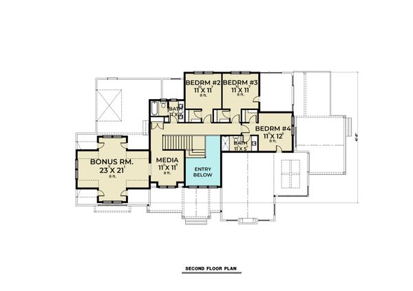 Farmhouse Floor Plan - Upper Floor Plan #1070-113