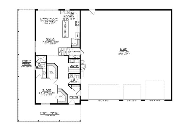 Barndominium Floor Plan - Main Floor Plan #1064-381