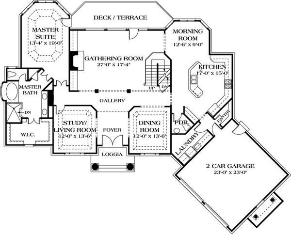 Home Plan - Colonial Floor Plan - Main Floor Plan #453-37