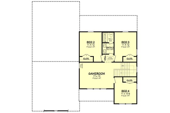 Floor Plan - Upper Floor for Farmhouse House Plan #430-417 - 5 bed, 2.5 bath
