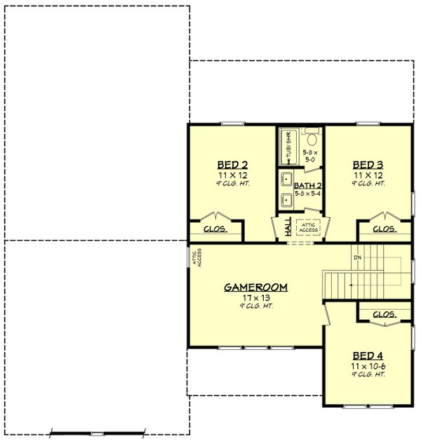 Farmhouse Floor Plan - Upper Floor Plan #430-417