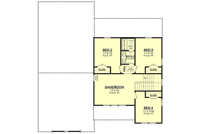 Architectural House Design - Floor Plan - Upper Floor for Farmhouse House Plan #430-417 - 5 bed, 2.5 bath