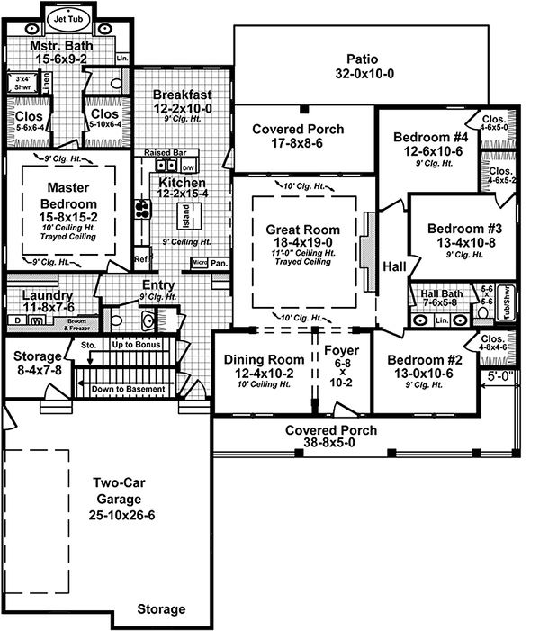 Country Floor Plan - Main Floor Plan #21-379