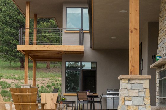 Exterior - Rear Elevation 1 for Contemporary House Plan #1042-21 - 3 bed, 3.5 bath