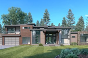 Contemporary Exterior - Front Elevation Plan #1066-159