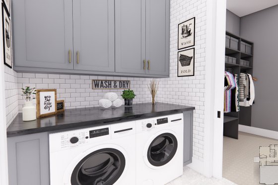 Interior - Laundry for Farmhouse House Plan #51-1223 - 3 bed, 3 bath