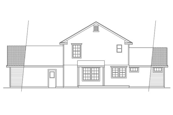 Exterior - Rear Elevation for Farmhouse House Plan #124-161 - 3 bed, 2.5 bath