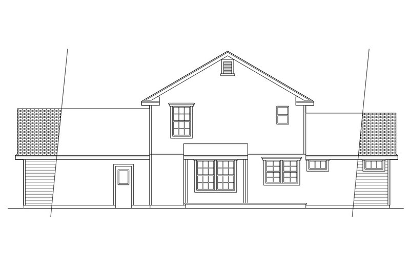 Home Plan - Exterior - Rear Elevation for Farmhouse House Plan #124-161 - 3 bed, 2.5 bath